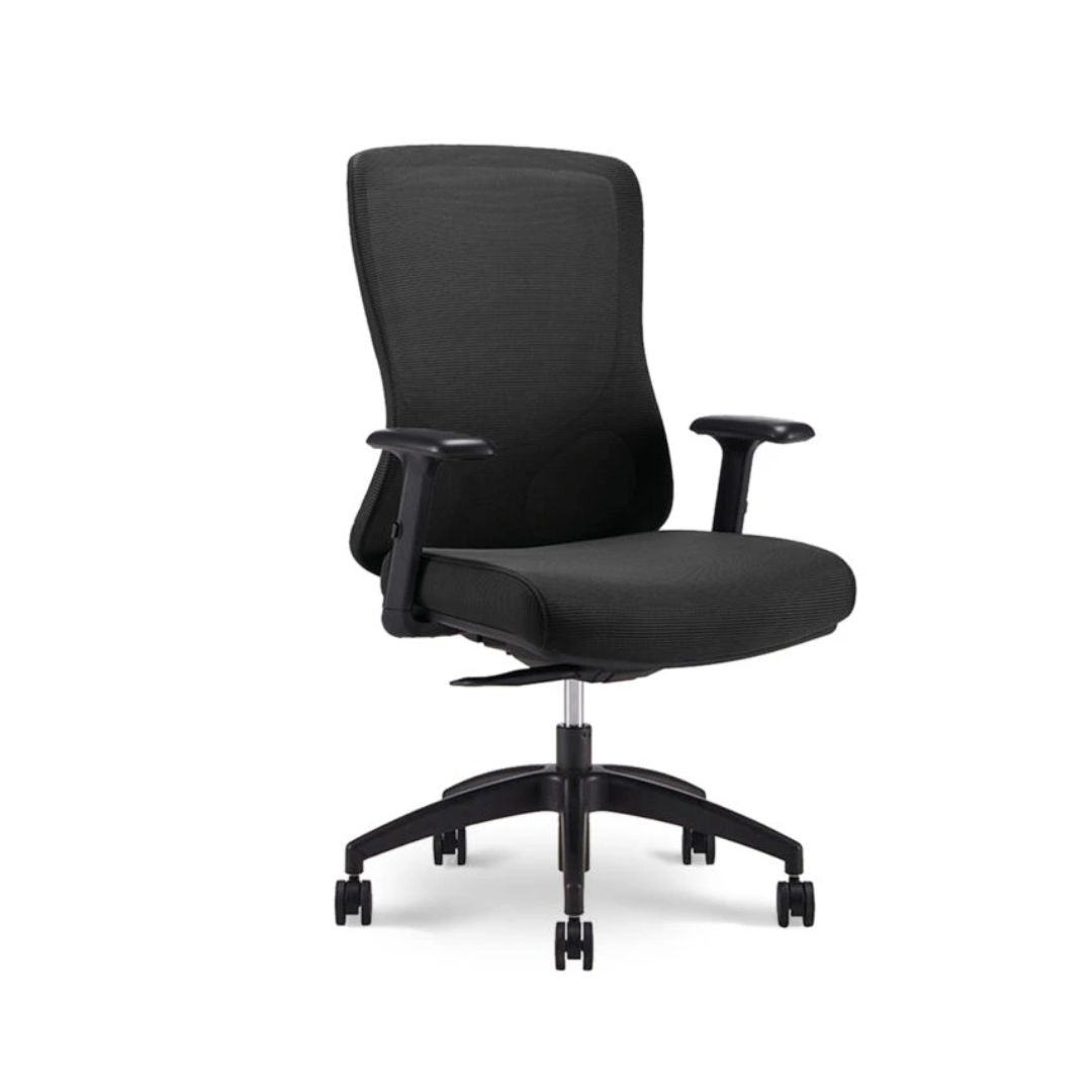 Healthy Home & Office - Black office chair on a white background