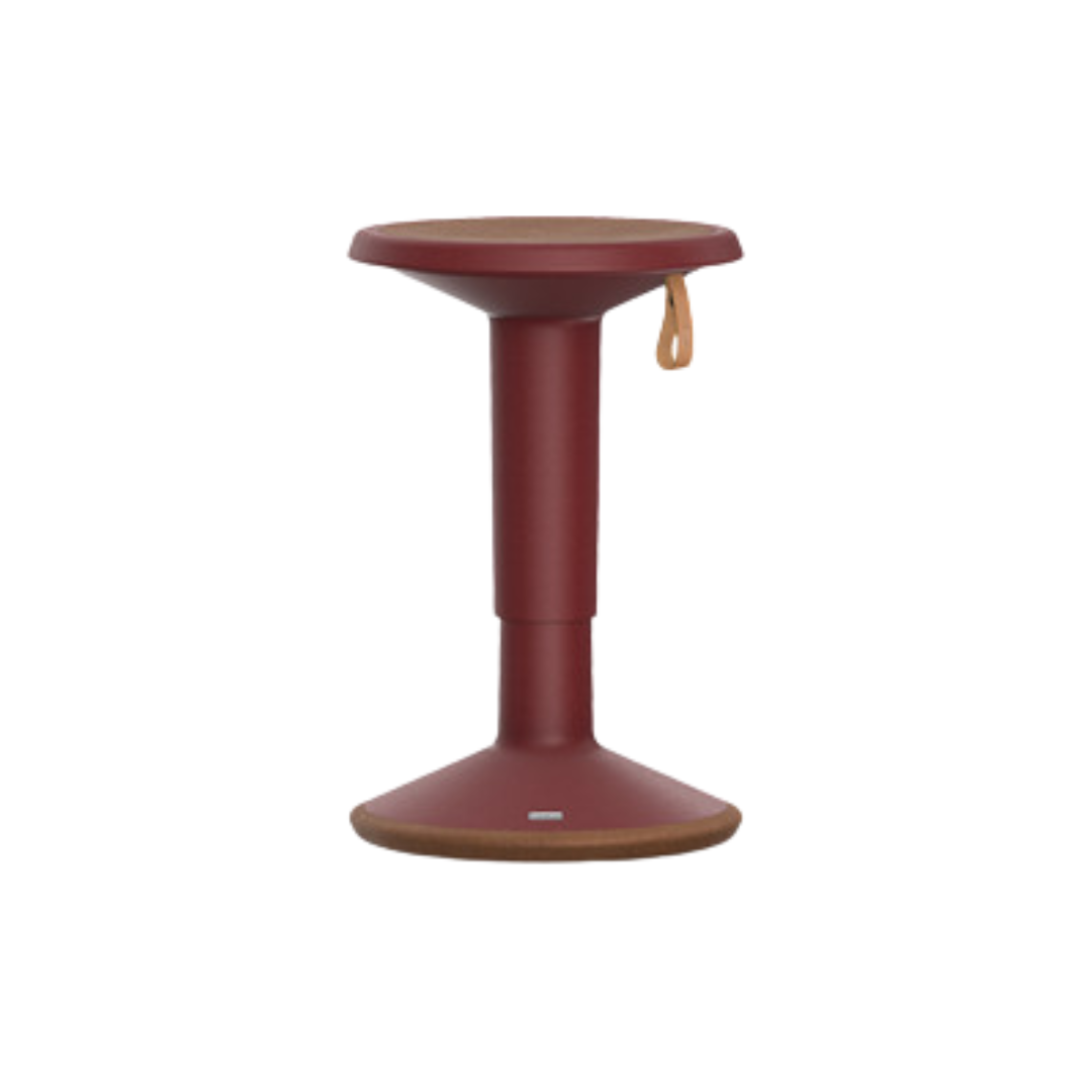Healthy Home & Office - Burgundy adjustable stool on a white background
