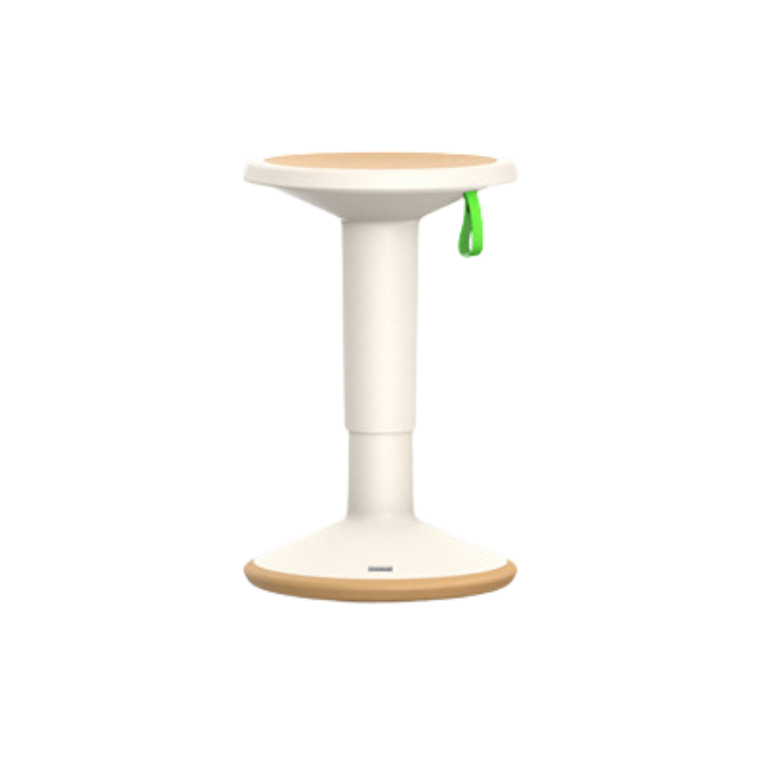 Healthy Home & Office - White and beige adjustable standing desk on a white background