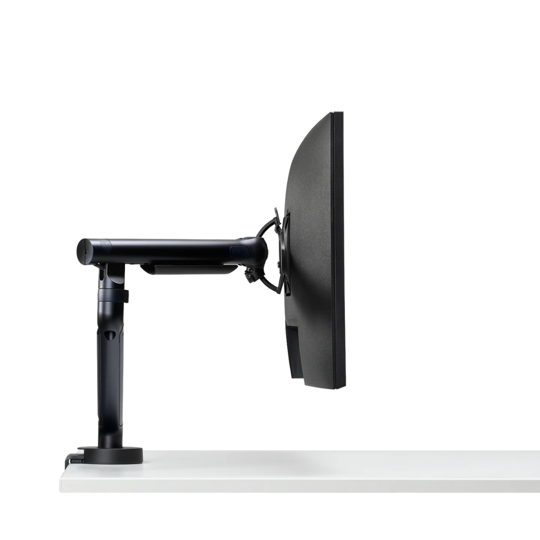 Healthy Home & Office - Black adjustable monitor stand on a white background