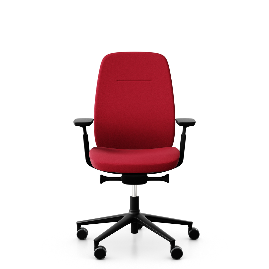 Healthy Home & Office - Pace Ergonomic Red office chair with black base on a white background