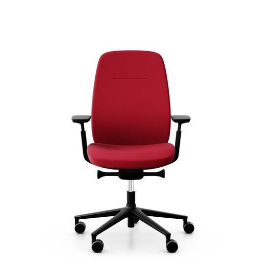 Healthy Home & Office -  Pace Ergonomic Red office chair with black base on a white background