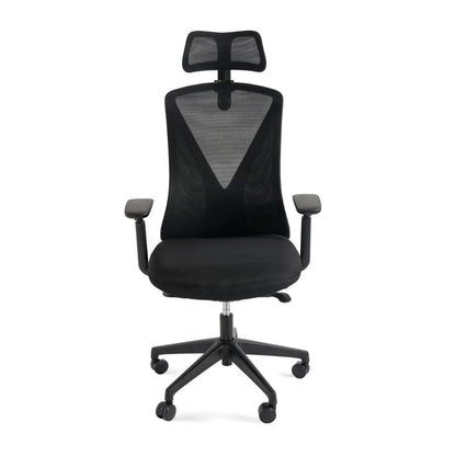 Healthy Home & Office - Black office chair with mesh back on a white background