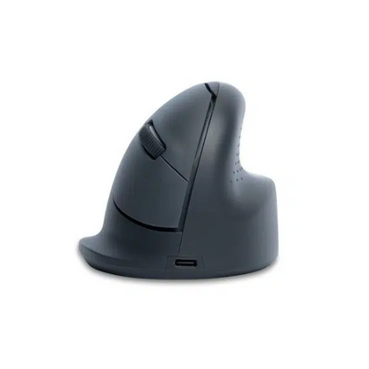 Healthy Home & Office - Grey ergonomic mouse on a white background